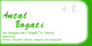 antal bogati business card